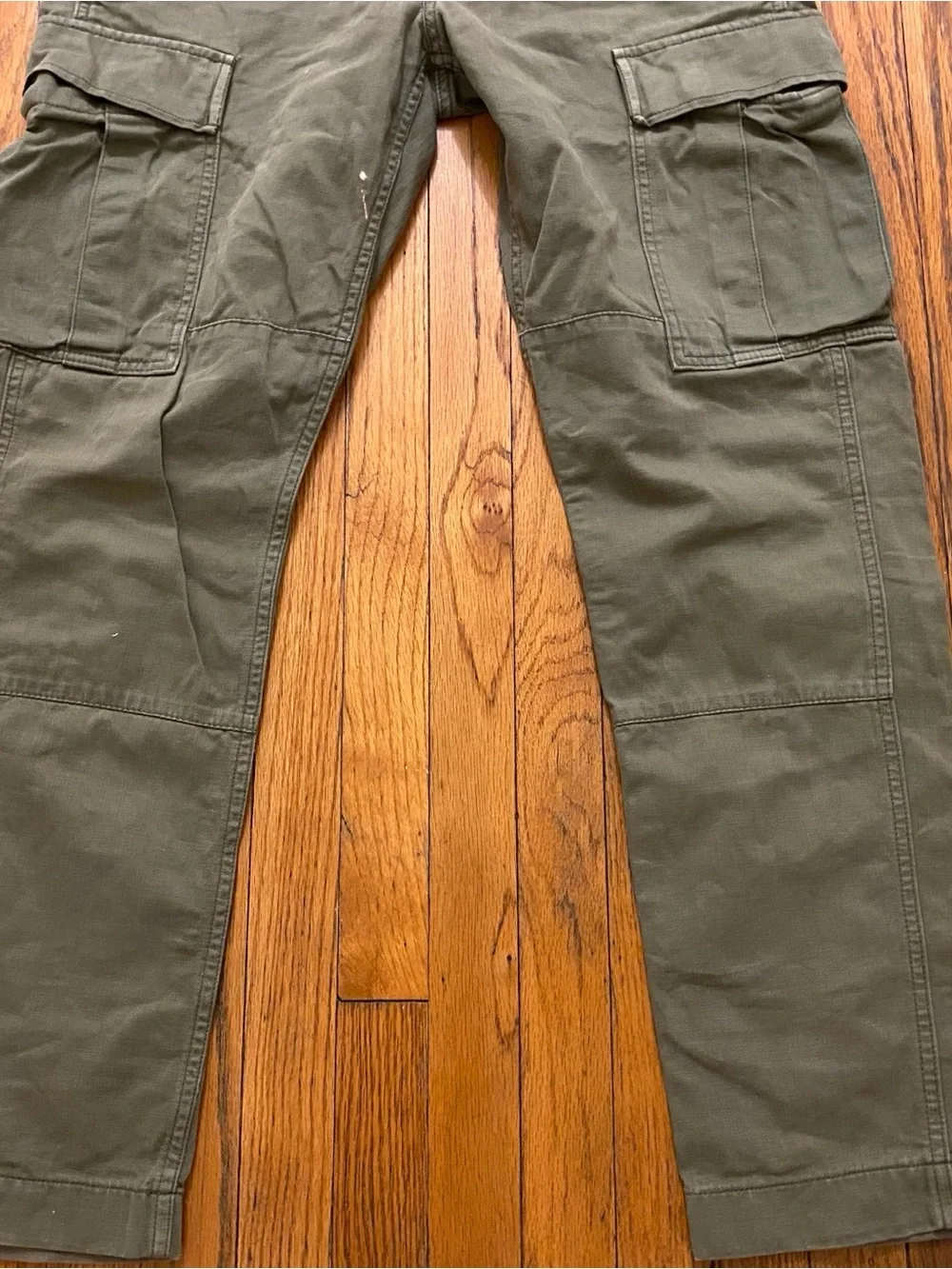 J.CREW 770 Men's Green Twill Cotton Cargo Pants Slim Straight Flat Front 31